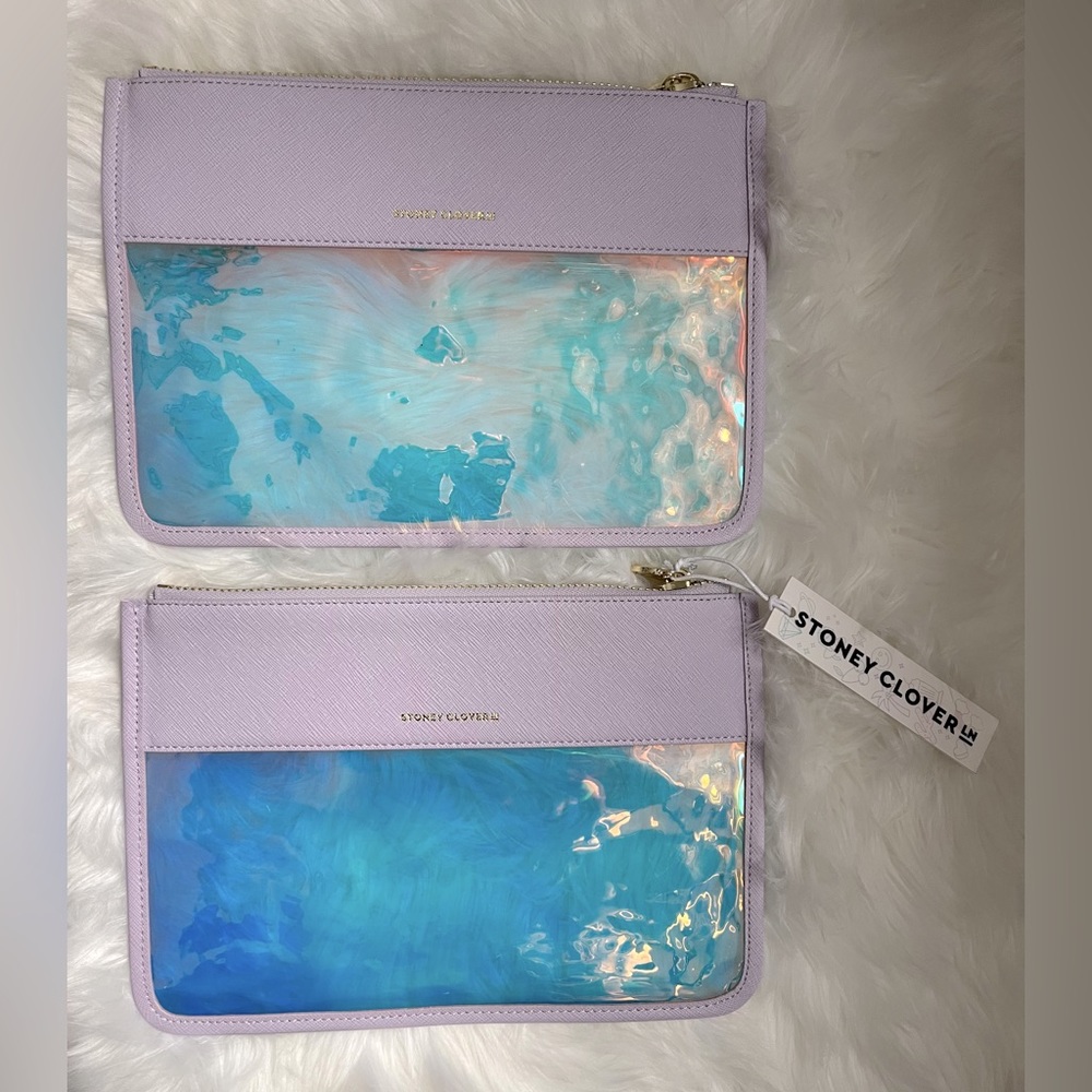Stoney Clover Lane Iridescent Clear Flat Pouch - NWT